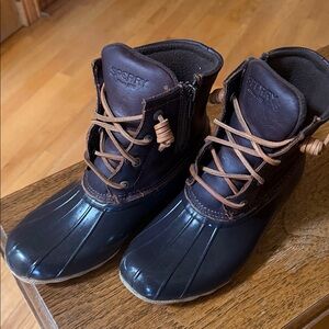 Sperry Dark Brown Leather Duck Boots
